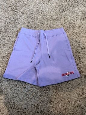 Primitive Men’s Lavender Drawstring Fleece Shorts with Red Logo